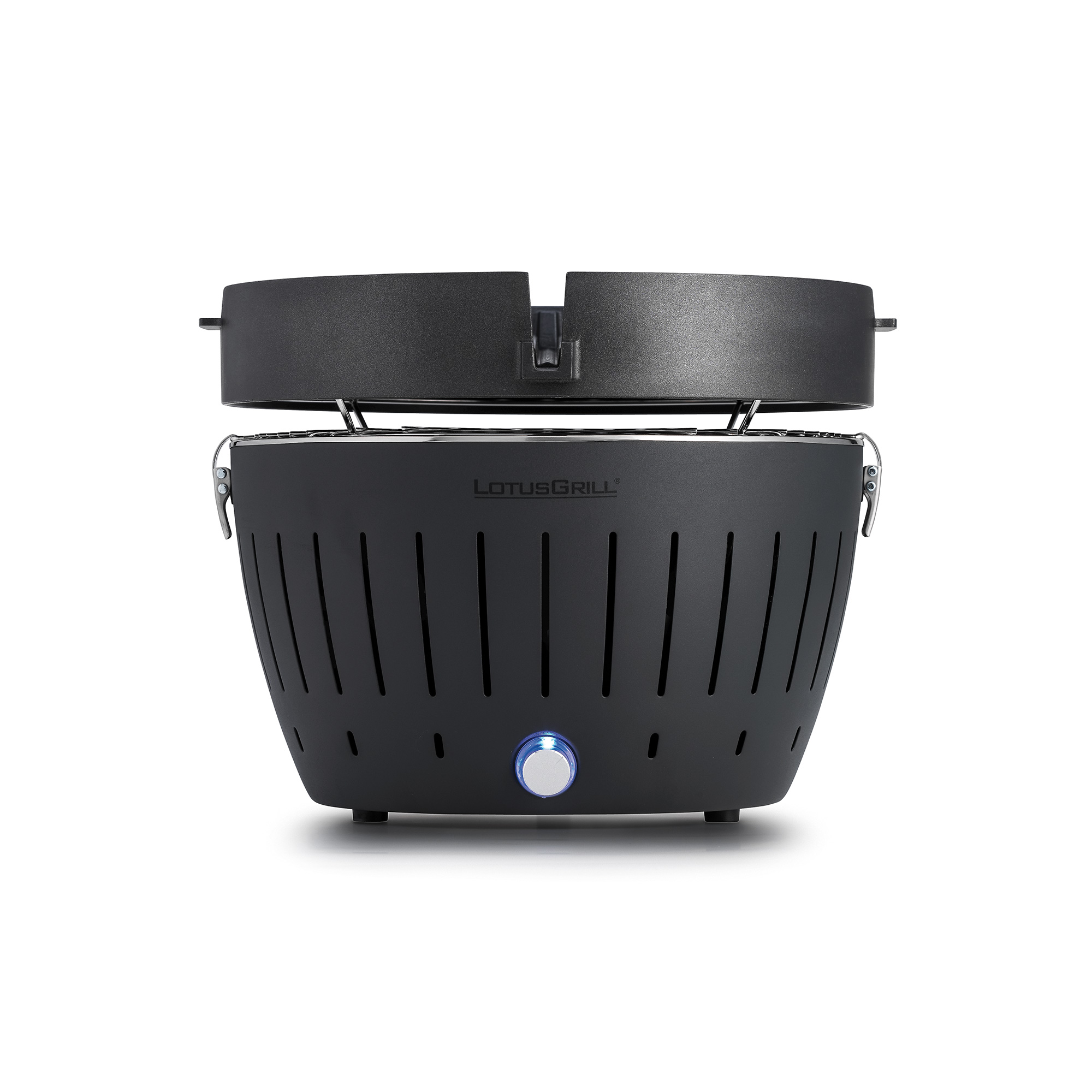 LG_AN_GP_340_02 Guss-Grillrost Classic auf LotusGrill Anthrazitgrau, Frontansicht